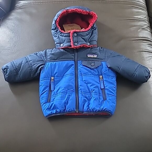 Patagonia Nwt Baby Reversible Tribbles Hoody Viking Blue - Picture 2 of 11